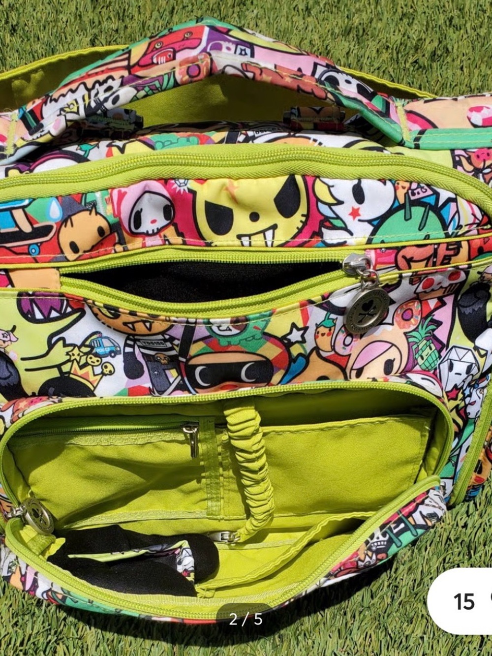 tokidoki Neon Lime Multicolor Character Tote Backpack